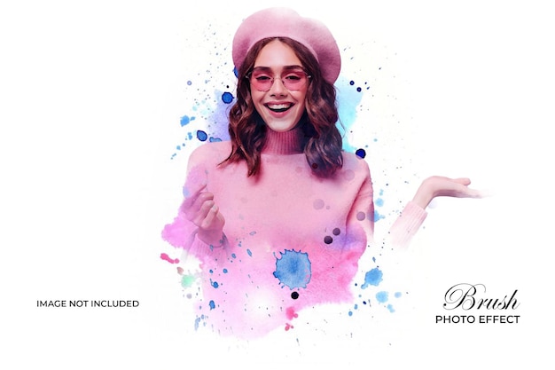 Watercolor photo effect template