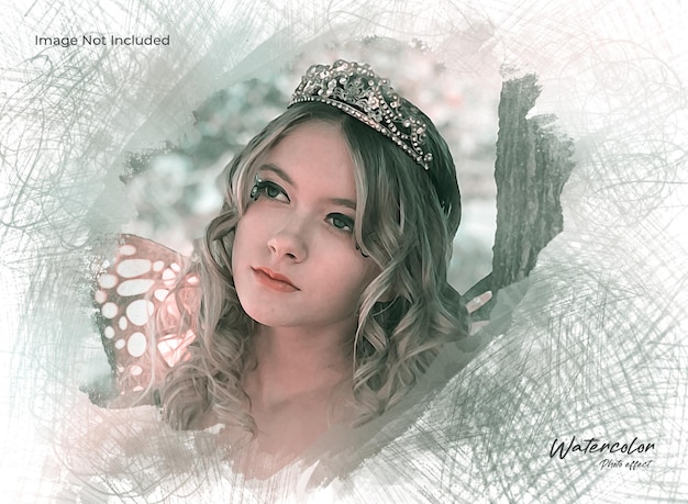 Watercolor photo effect template