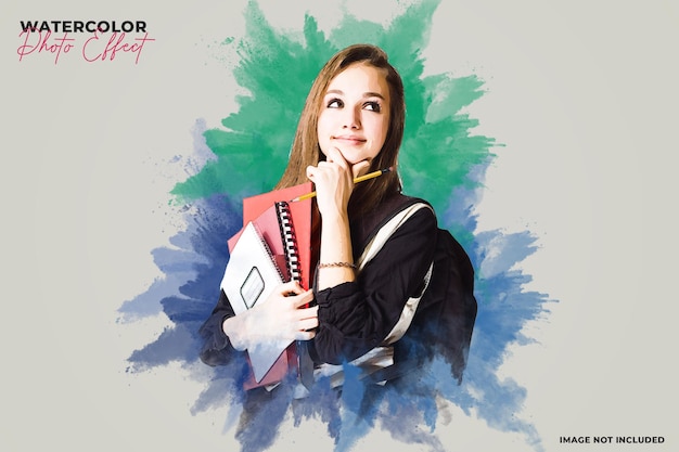 Watercolor Photo Effect Template