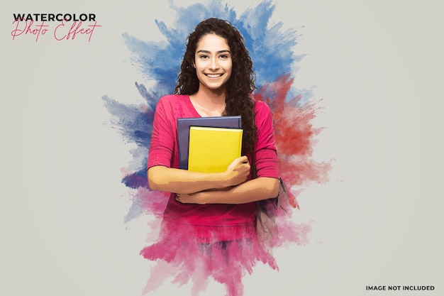watercolor photo effect template