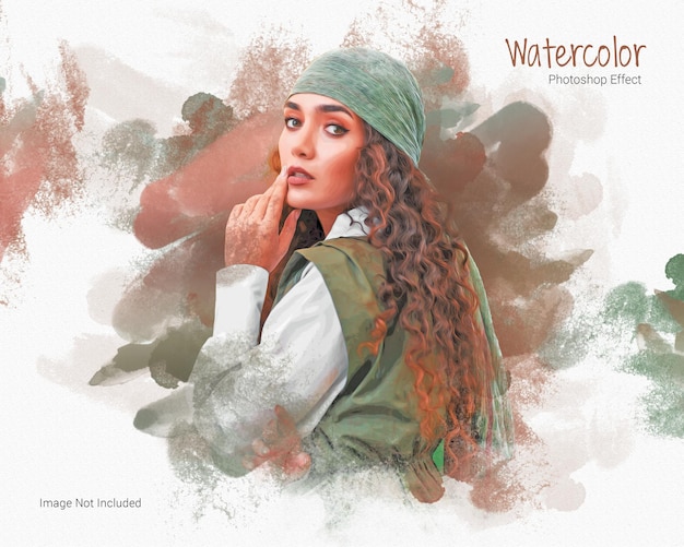 Watercolor photo effect template