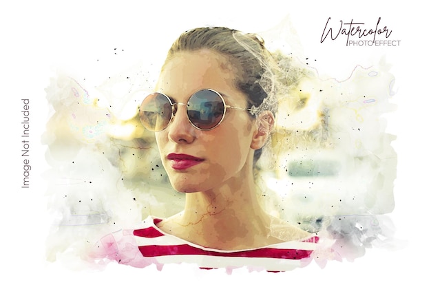 Premium PSD | Watercolor photo effect