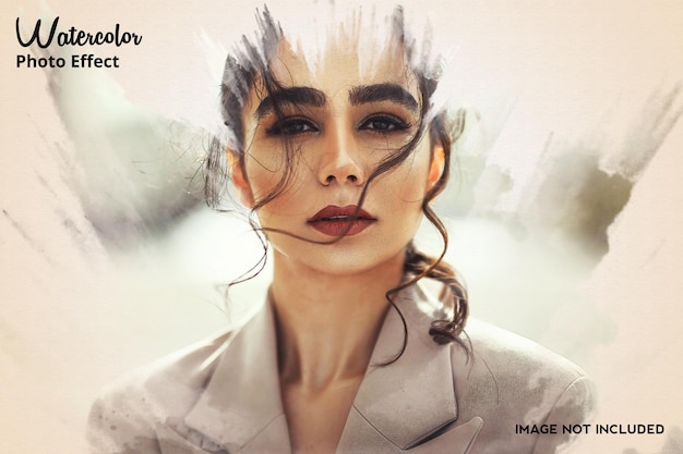 Эффект акварельной фоторамки Photoshop Psd