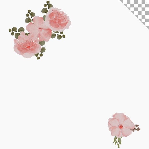 Cornice di bouquet rosa acquerello stile di illustrazione acquerello con tema floreale