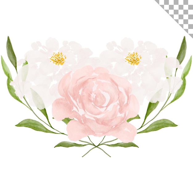 watercolor pink flower bouquet design element with floral theme