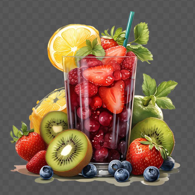 PSD watercolor of a refreshing and nutritious smoothie drink bur isolated psd transparent collage art