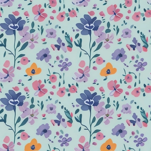 PSD watercolor small flower pattern