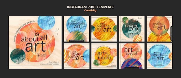 PSD watercolor space art  instagram posts