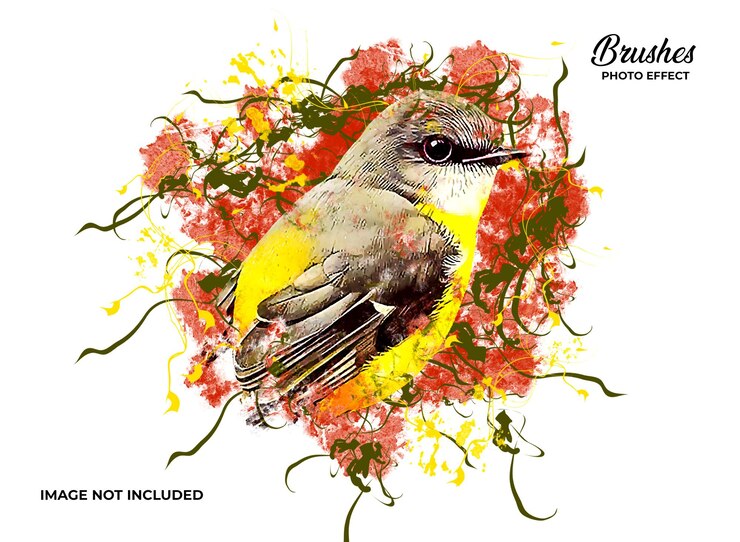 PSD watercolor splash photo effect template