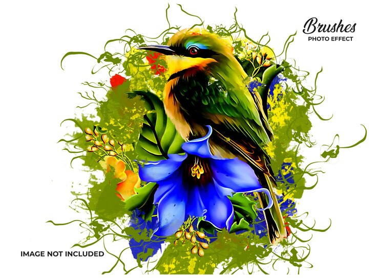 PSD watercolor splash photo effect template
