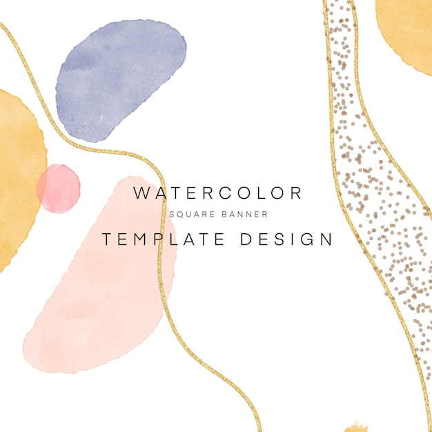 PSD watercolor square banner template