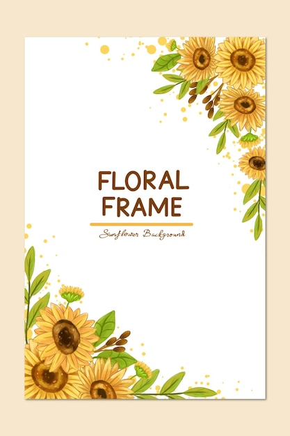Watercolor sunflower graphic design for card and invitation design