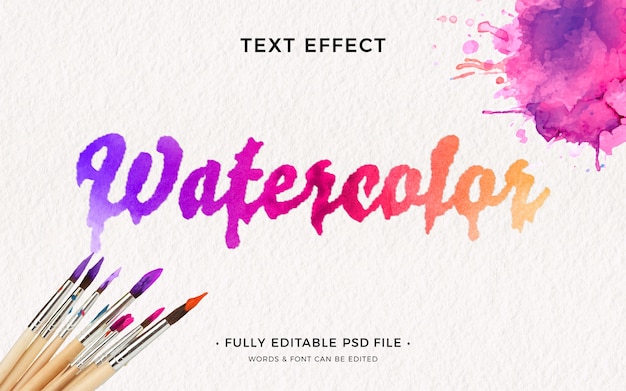 PSD watercolor text effect