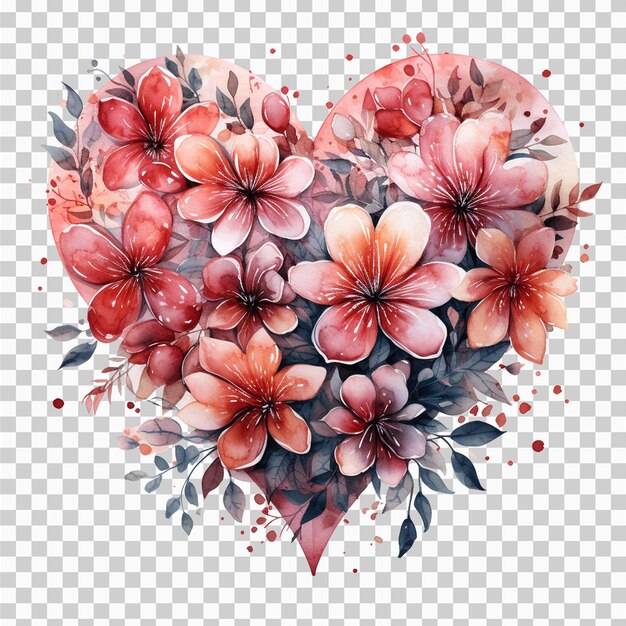 PSD acquerello valentini decorati cuore trasparente png clipart sfondo