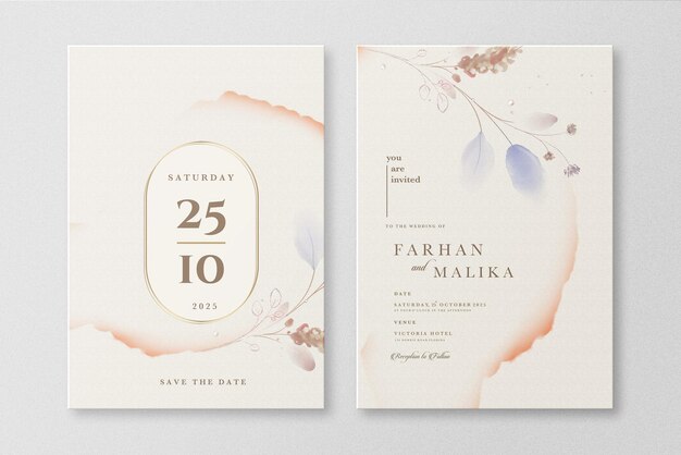 watercolor wedding invitation