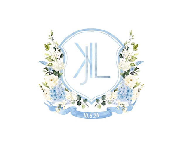 수채화 화이트 골드 그린 플로럴 크레스트 웨딩 플라워 잎 크레스트