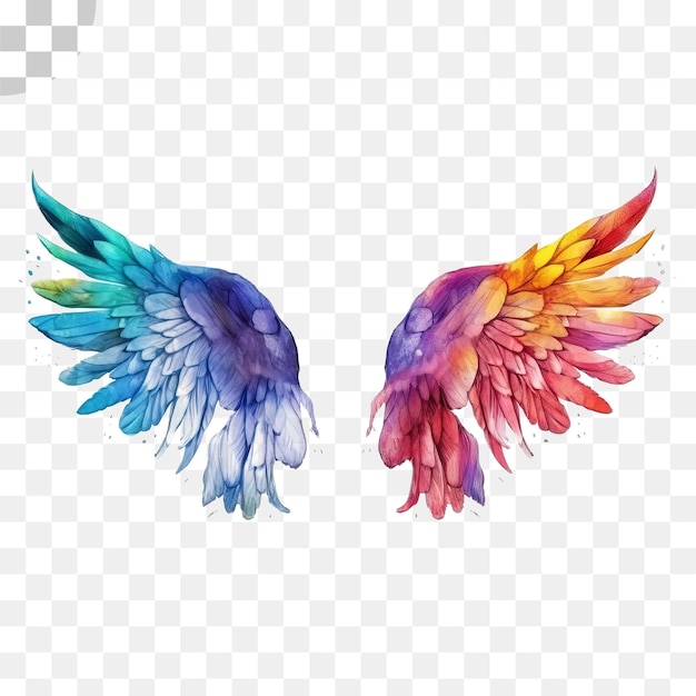 PSD watercolor wings clip art - watercolor wings no background, hd png download