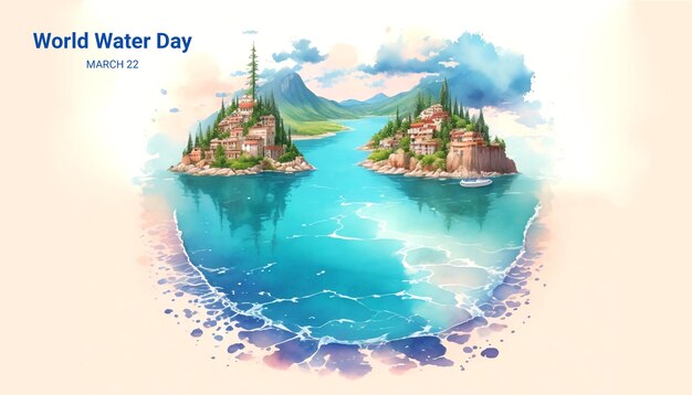 Watercolor world water day illustration