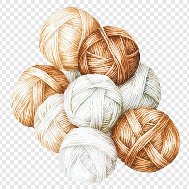 PSD watercolor yarn balls