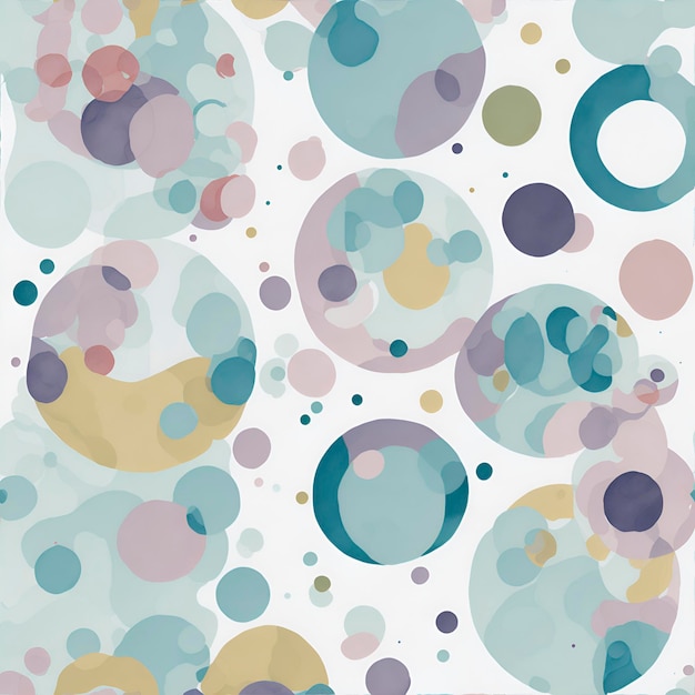 PSD watercolors pastel shades circles and squares abstract design