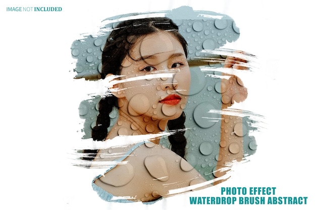 waterdrop brush abstract photo effect psd