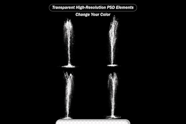 PSD 검은 바탕에 고립된 폭포 세트