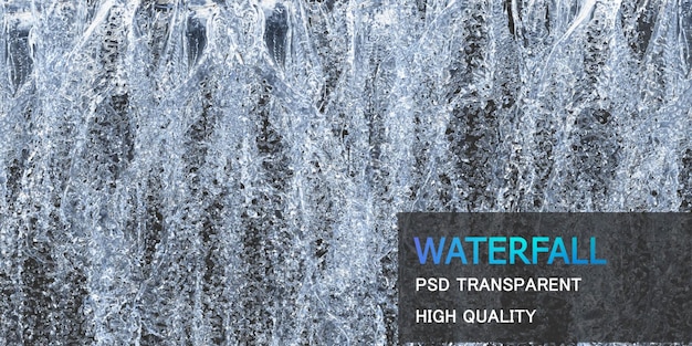 PSD waterfall texture with droplets isolated design premium psd
