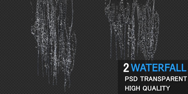 Waterfall with droplets isolated design Premium Psd