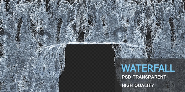 PSD waterfall with droplets isolated design premium psd