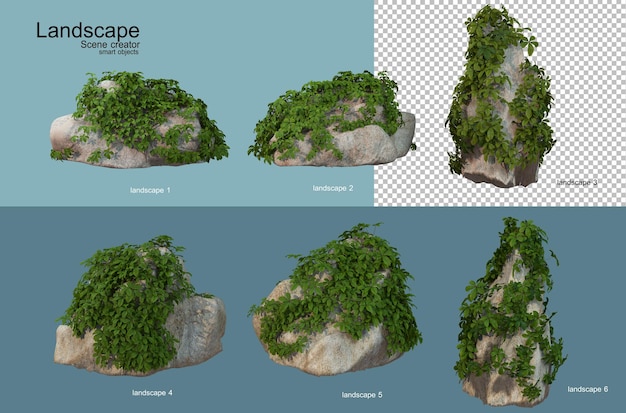 Rendering di disposizione del paesaggio della pianta di lungomare