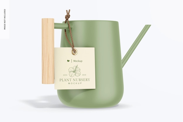 PSD watering can with tag mockup side view