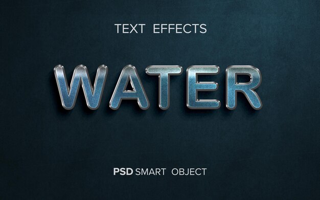 Waterkleur 3D bewerkbaar teksteffect premium PSD