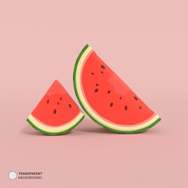 Watermelon Icon Isolated 3d Render Illustration