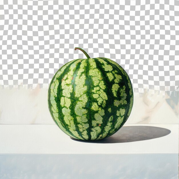 PSD a watermelon is on a table with a checkered pattern