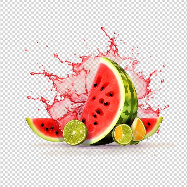 PSD watermelon isolated on white background