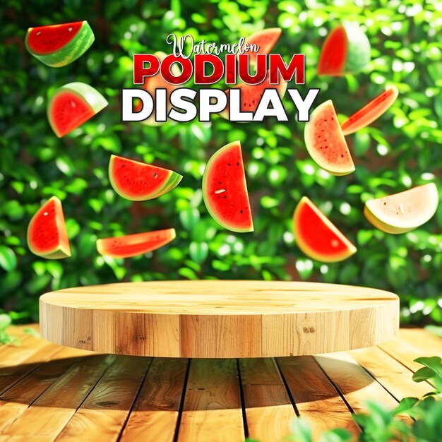 PSD watermelon product showcase for promotional social media post template background