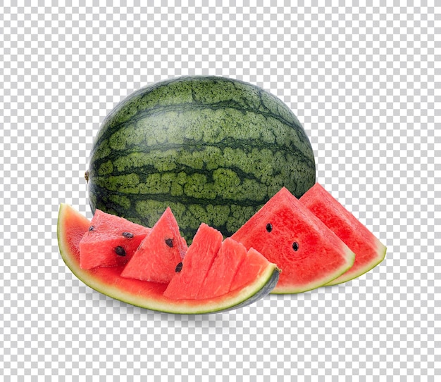 Watermelon and slice of watermrlon isolated premium psd