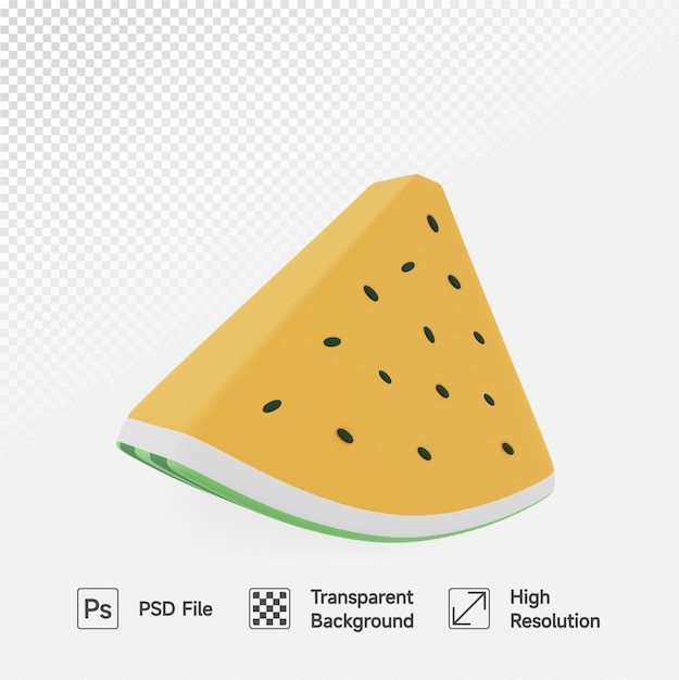 PSD watermelon sliced 3d illustration