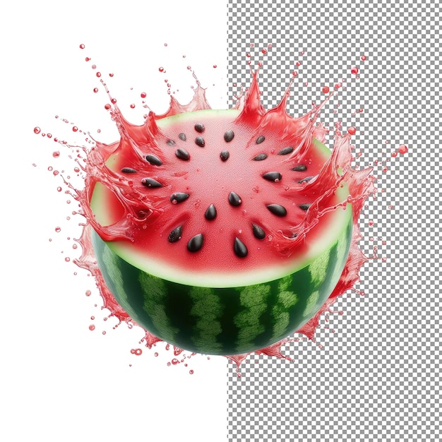 PSD watermelon splash pnggotowa izolacja odświeżającego wybuchu cieczy