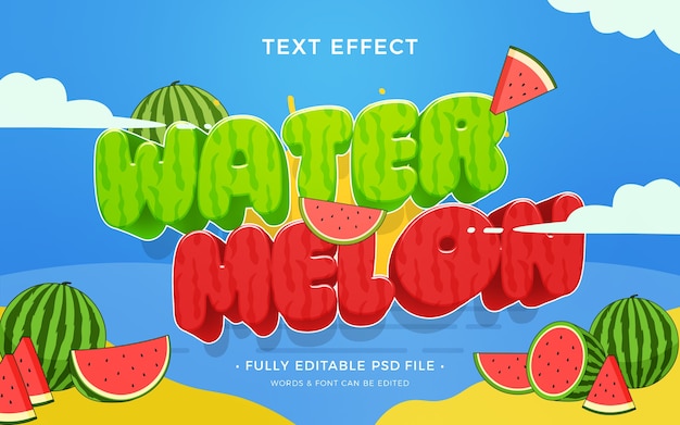 PSD watermelon text effect