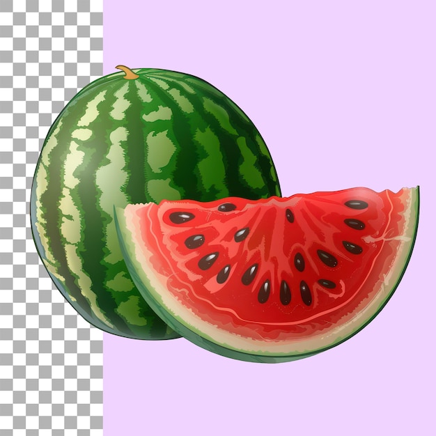 watermelon with a slice transparent background PNG cut out file clipping path no background