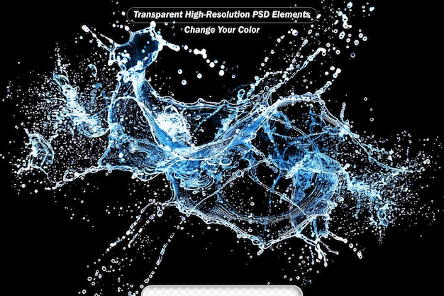 PSD waterstralen geïsoleerd voor het product op de achtergrond