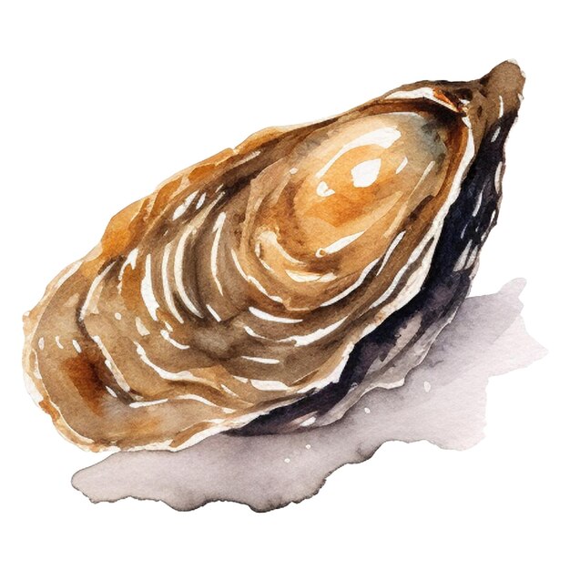 PSD waterverf geschilderde oesters hand getekend ontwerpelement voor verse zeevruchten geïsoleerd op een witte achtergrond