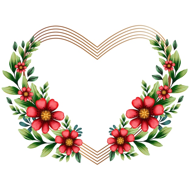 Waterverf hart raam illustratie