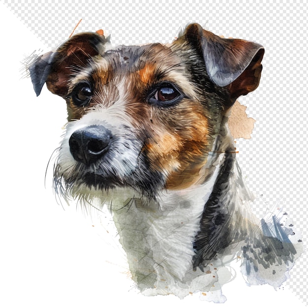 Waterverf schilderij van een Jack Russell Terrier