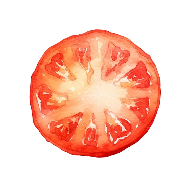 Waterverf tomatenillustratie met de hand getekend vers voedselontwerpelement geïsoleerd op een witte achtergrond