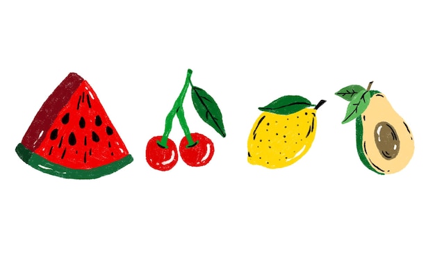 Waterverffruit illustratie voor verschillende doeleinden