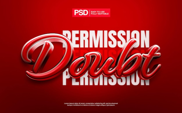 PSD wątpliwy efekt tekstowy 3d