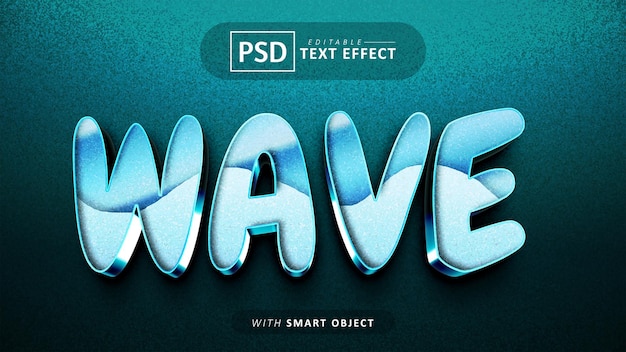 PSD wave 3d-teksteffect bewerkbaar