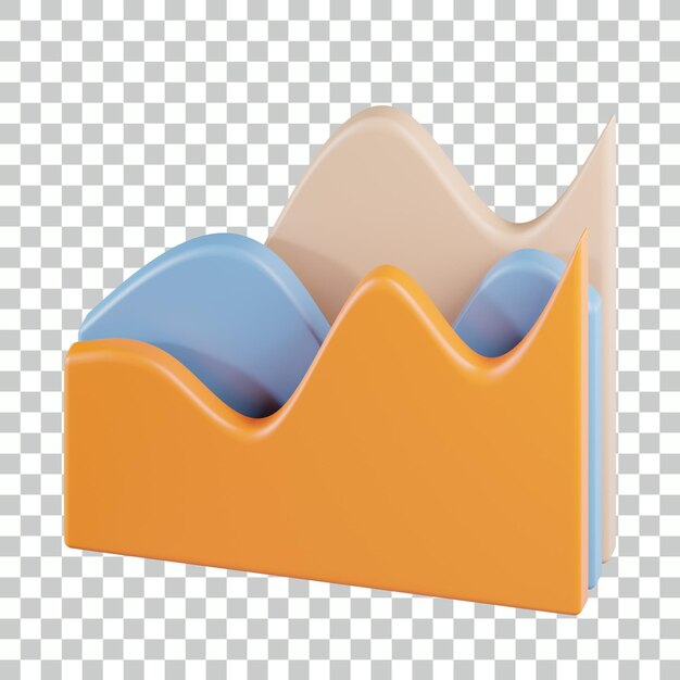 wave chart 3d icon